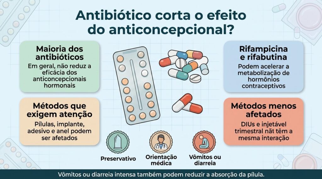 Rifampicina e rifabutina são as principais exceções entre os antibióticos quando o assunto é interação com anticoncepcionais.