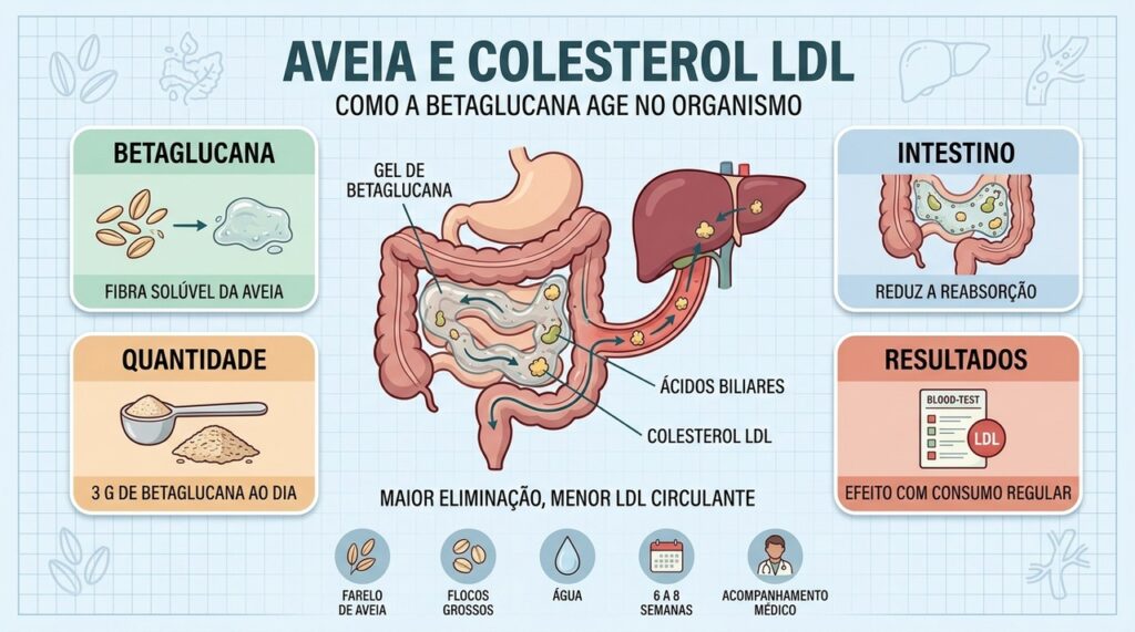 Betaglucana, dose diária e regularidade ajudam a explicar a redução do LDL.