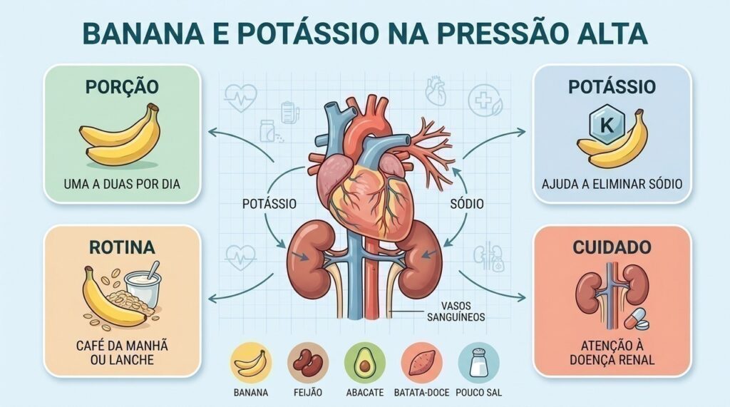 Quantidade, potássio, alimentação equilibrada e cuidados individuais orientam o consumo de banana.