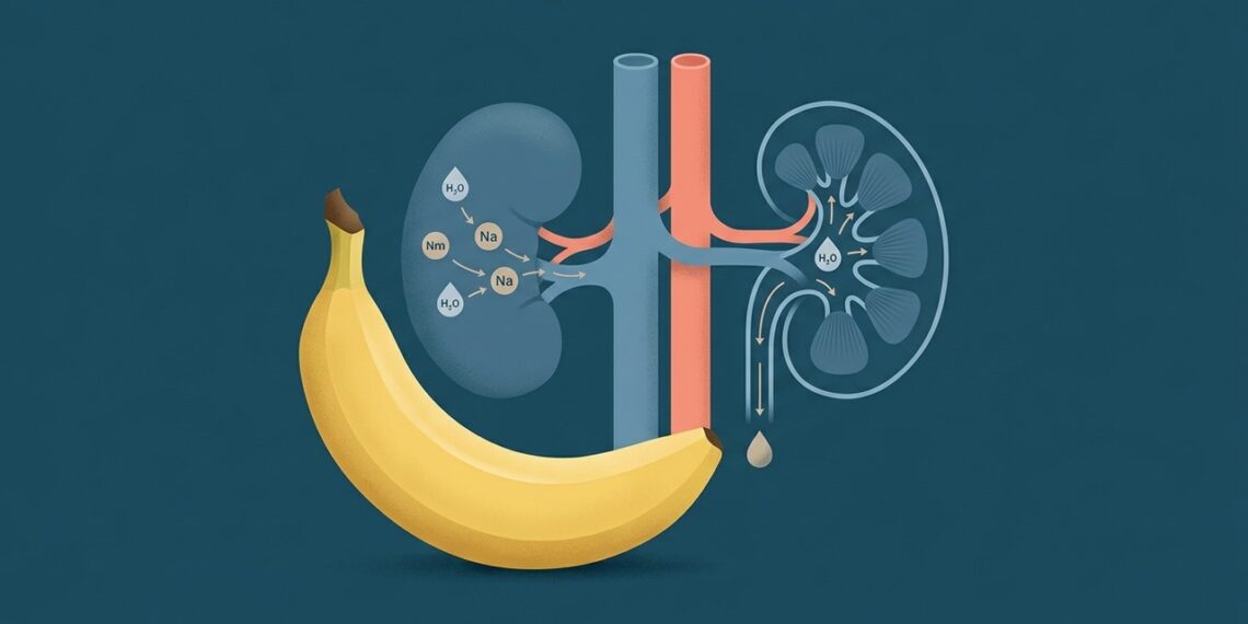 Como o potássio da banana atua sobre a pressão arterial