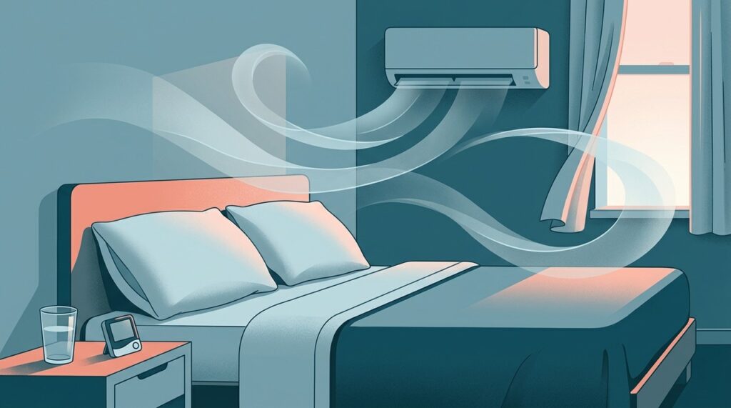 Temperatura, umidade e direção do fluxo de ar influenciam o conforto de quem dorme com o ar-condicionado ligado.