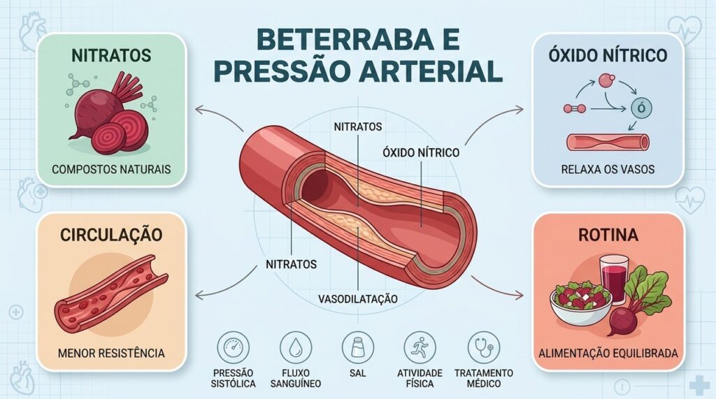 Nitratos, óxido nítrico, circulação e hábitos saudáveis integram o cuidado da pressão arterial.