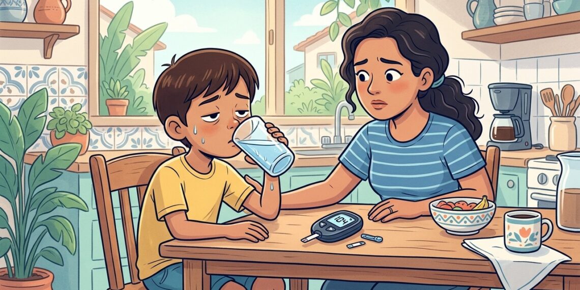 A sede exagerada e o xixi frequente na criança não são só fase ou calor, mas sim os primeiros sinais do diabetes tipo 1