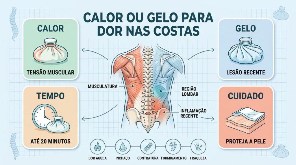 Tempo da dor, inflamação e proteção da pele orientam o uso correto das compressas.