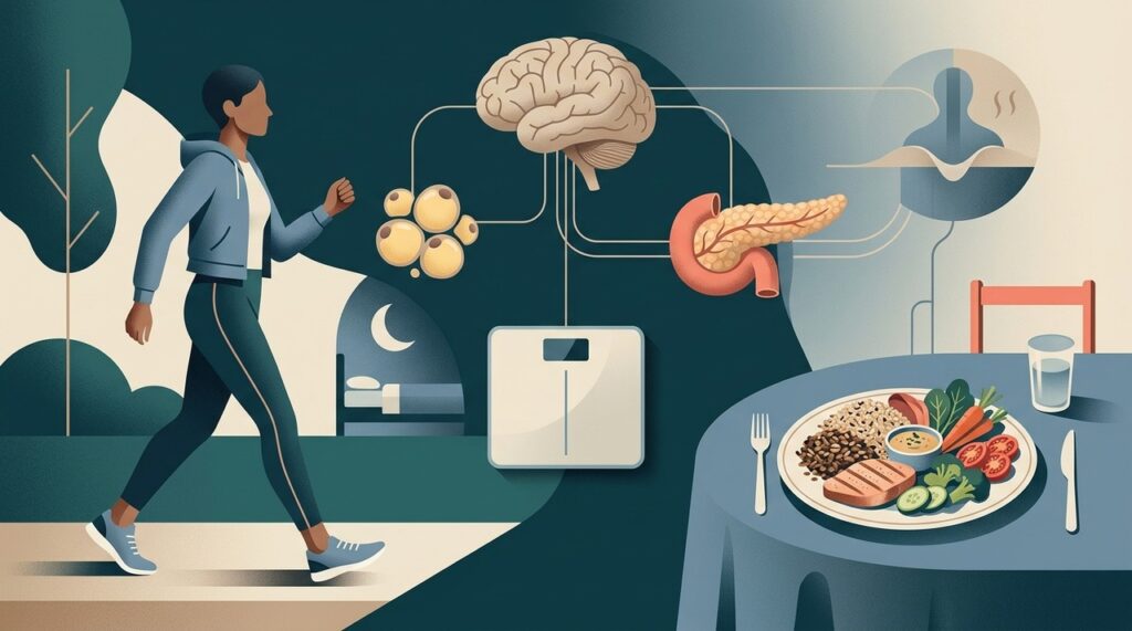 Alimentação, atividade física, sono, estresse e sinais hormonais podem tornar o controle do peso mais ou menos difícil.