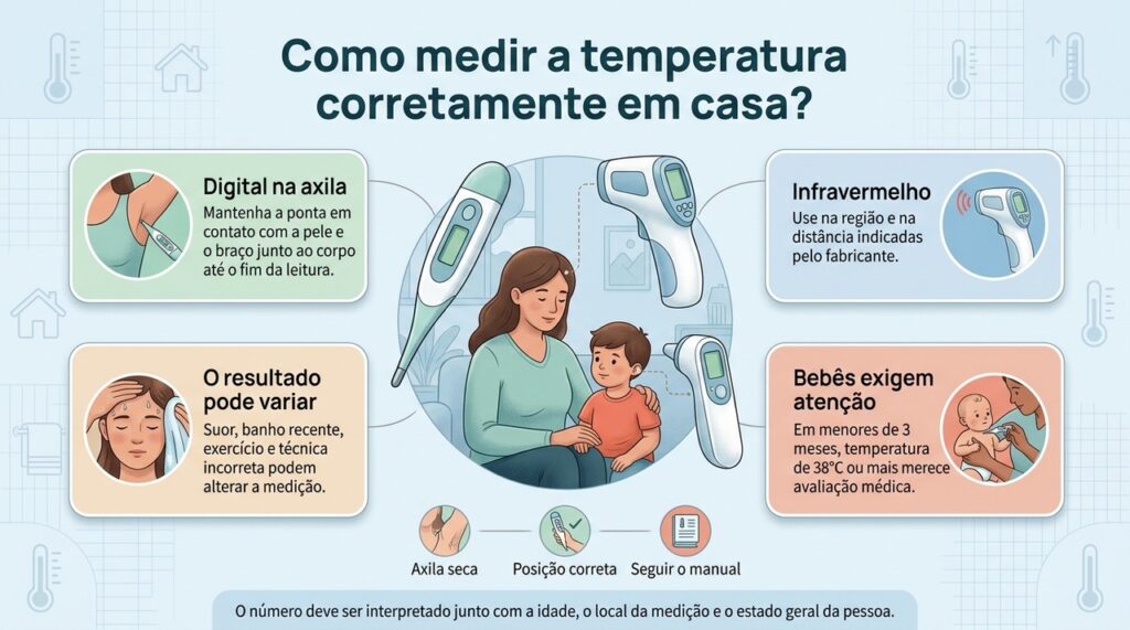 Técnica, local da medição e tipo de aparelho podem mudar o resultado mostrado pelo termômetro.v