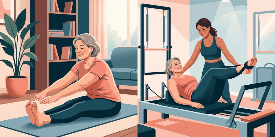 Pilates em casa ou no aparelho? Os dois reduziram sintomas da menopausa em ensaio
