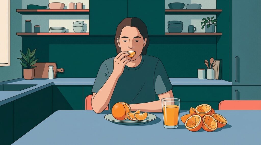 Um copo de suco pode reunir o equivalente a várias frutas e ser consumido muito mais rapidamente do que elas inteiras.