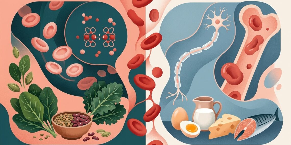 Anemia por falta de ferro e anemia por falta de vitamina B12 são condições diferentes, com origens, sintomas e riscos próprios