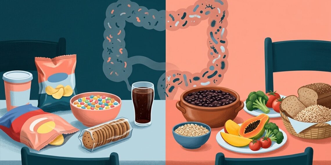 Consumo excessivo de ultraprocessados e seu impacto na microbiota intestinal ao longo do tempo