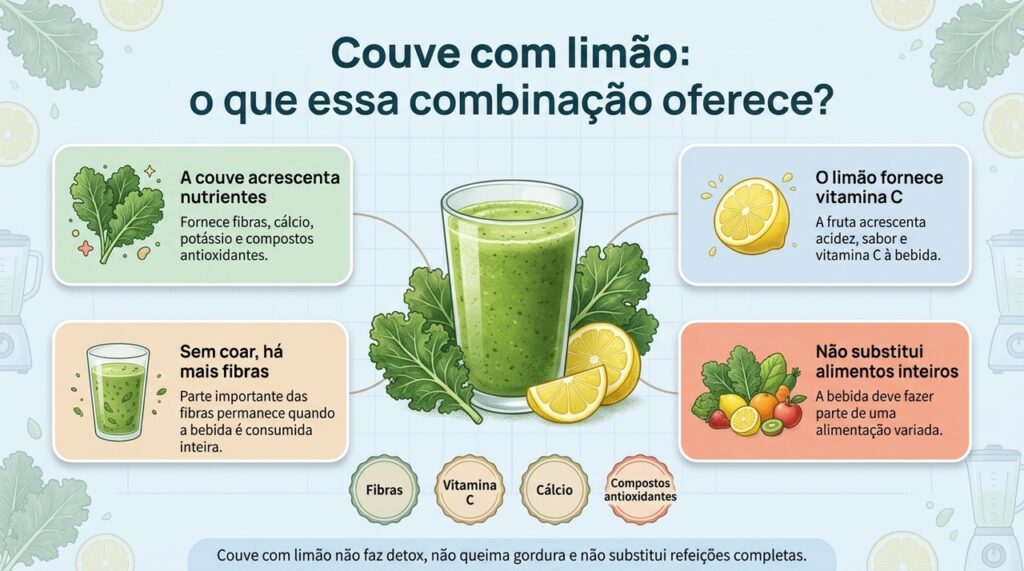 A combinação oferece nutrientes e pode fazer parte de uma alimentação variada, sem efeitos de detox ou emagrecimento por si só.
