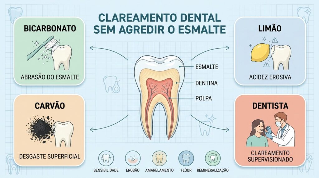 Esmalte desgastado favorece sensibilidade, amarelamento e maior vulnerabilidade dentária.