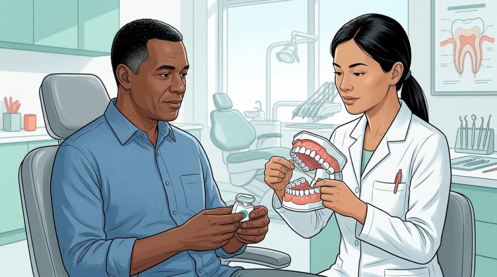 Fio dental alcança áreas onde a escova não chega e ajuda a controlar a placa.