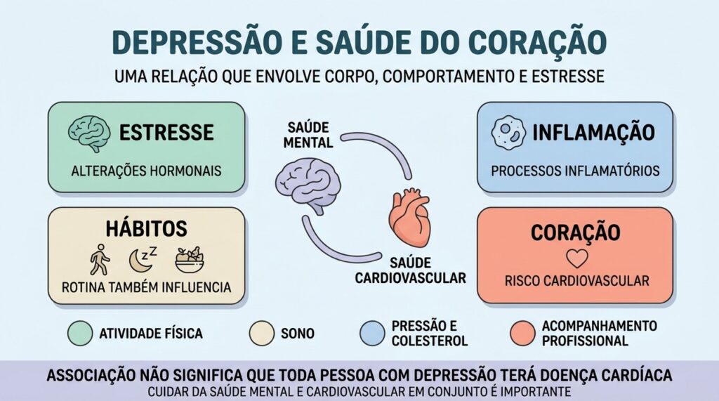 Estresse, inflamação e hábitos ajudam a explicar a conexão entre depressão e coração.