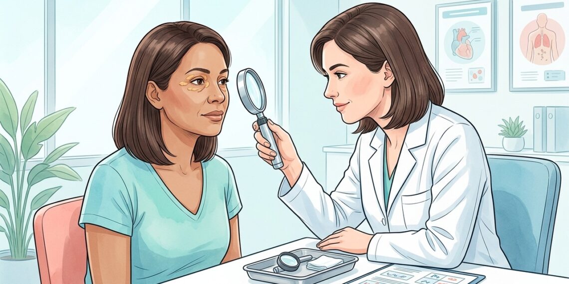 Bolinhas amarelas ao redor dos olhos? O que o seu rosto revela sobre o seu colesterol