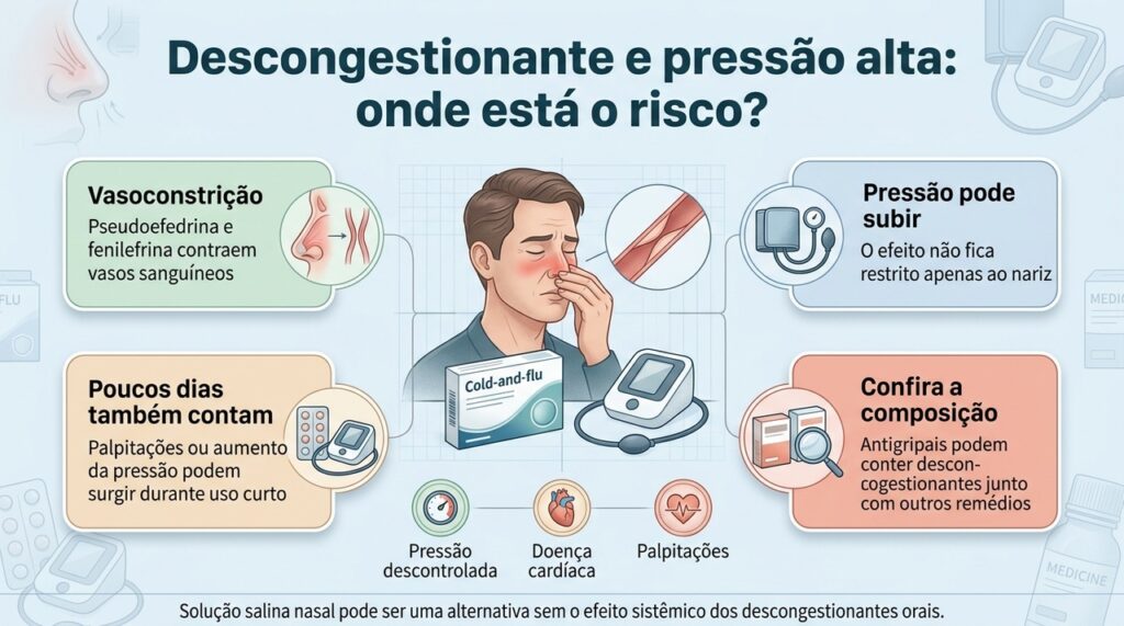 Quem tem hipertensão ou doença cardiovascular deve conferir a composição dos antigripais antes de usar descongestionantes.