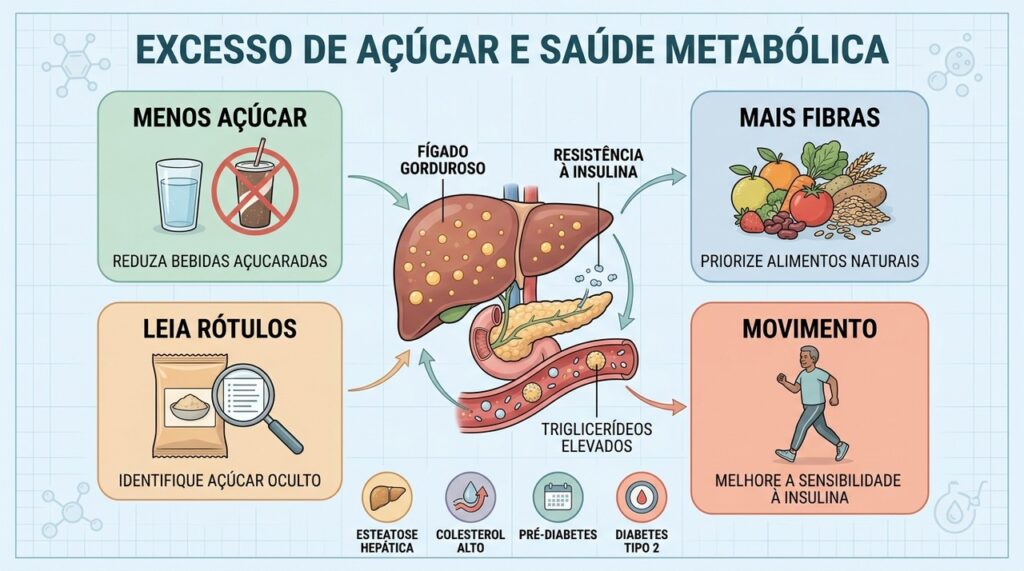 Quatro medidas ajudam a interromper o ciclo entre açúcar e doenças metabólicas.