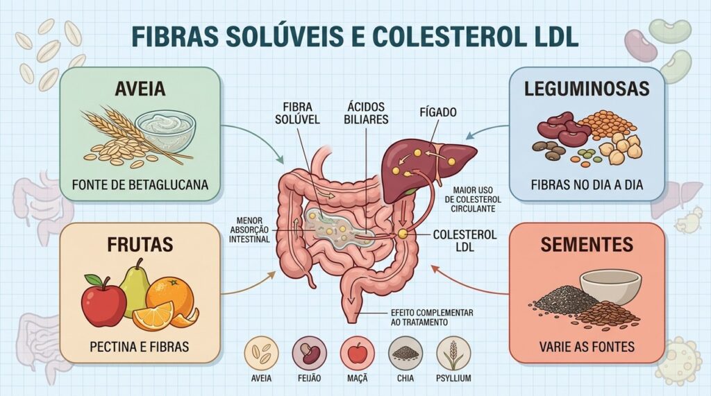 Fibras, fermentados, hidratação e rotina sustentam mudanças graduais na microbiota intestinal.
