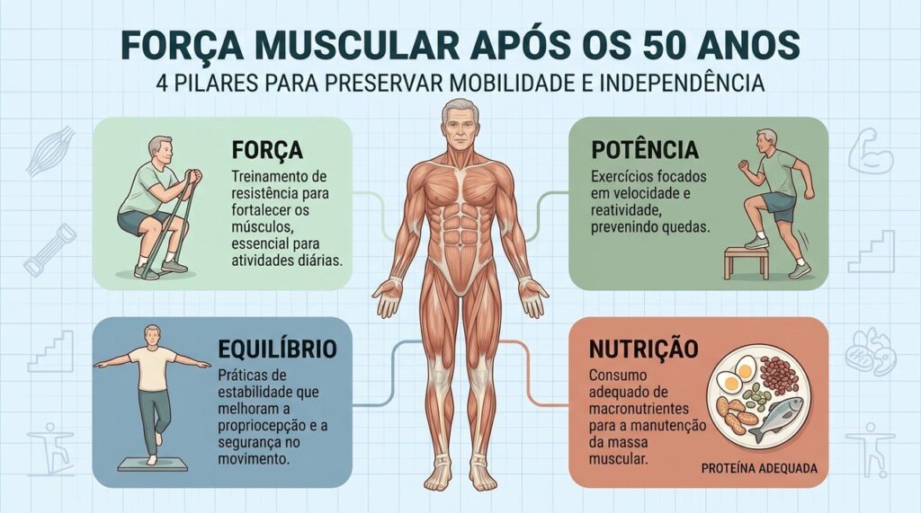 Força, proteína, movimento e equilíbrio ajudam a preservar mobilidade após os 50.