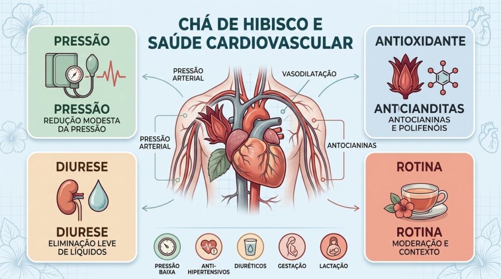 Pressão arterial, ação antioxidante, diurese e cautelas orientam o consumo responsável de hibisco.