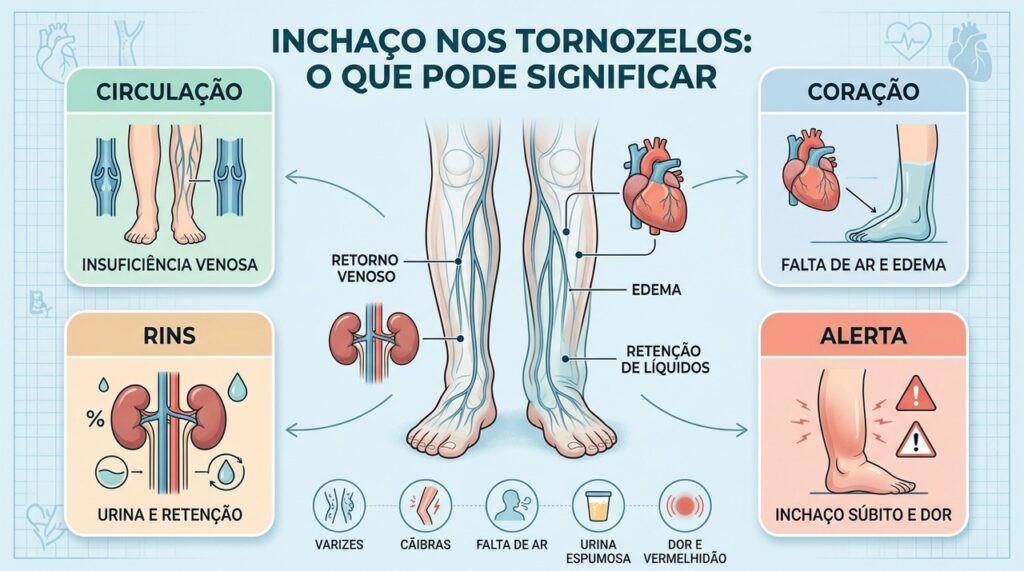 Circulação, coração e rins podem estar envolvidos quando o edema persiste.