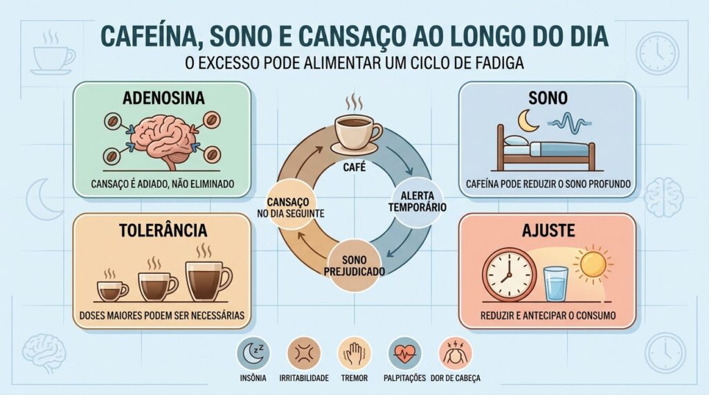 Adenosina, sono, tolerância e horário ajudam a explicar o cansaço ligado à cafeína.