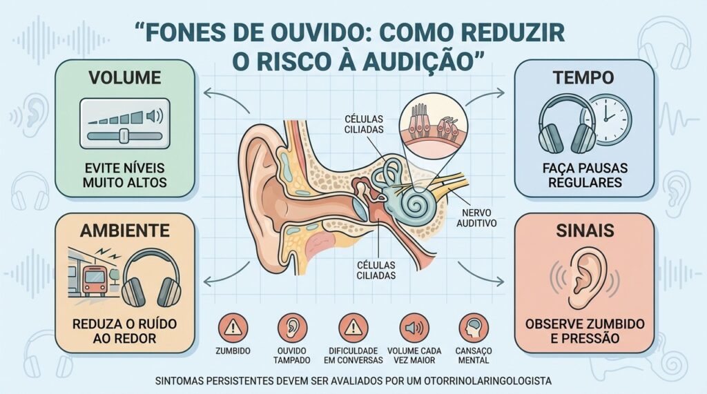 Volume, tempo, ambiente e sinais de alerta orientam uma escuta mais segura.
