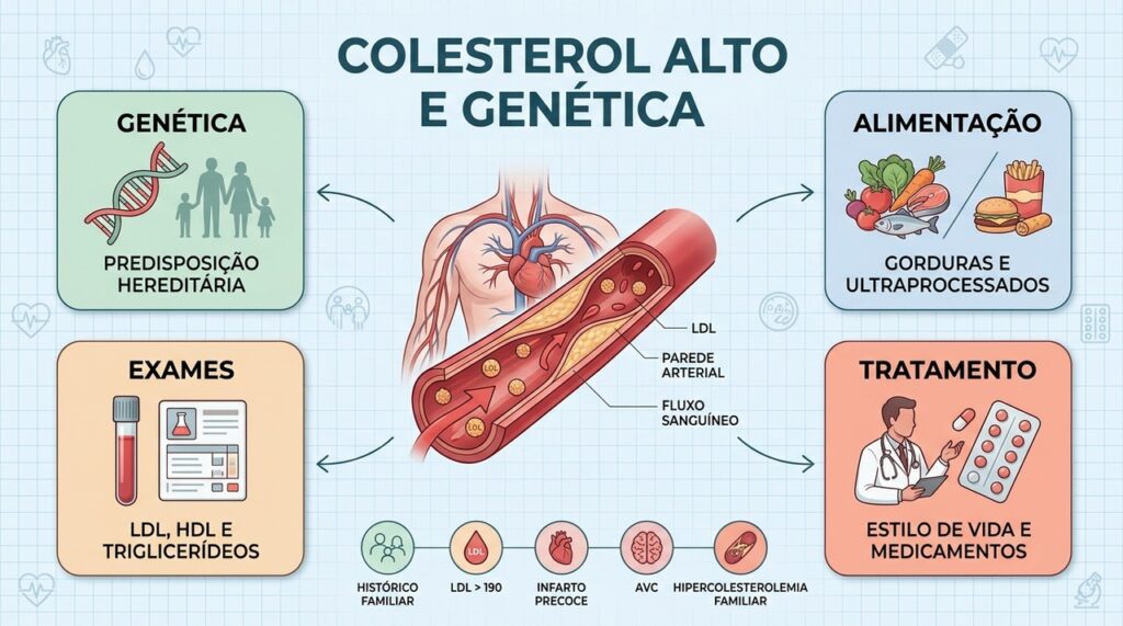 Genética, alimentação, exames e tratamento ajudam a compreender o colesterol persistentemente elevado.