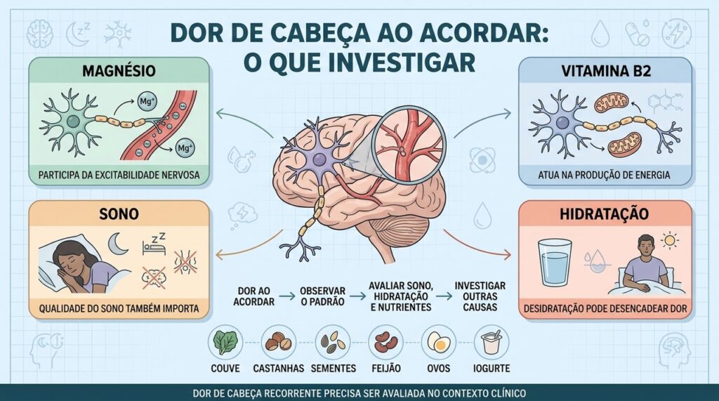 Magnésio, vitamina B2, sono e hidratação estão entre fatores que merecem investigação.