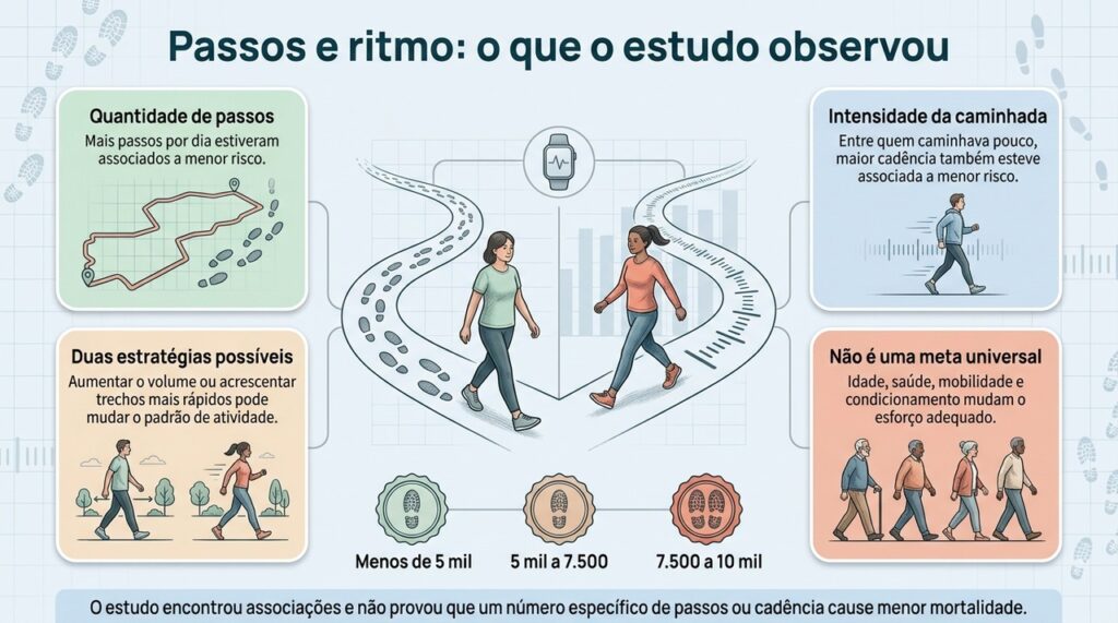 O estudo observacional sugere que volume e intensidade podem contribuir de maneiras diferentes para o padrão de atividade física.