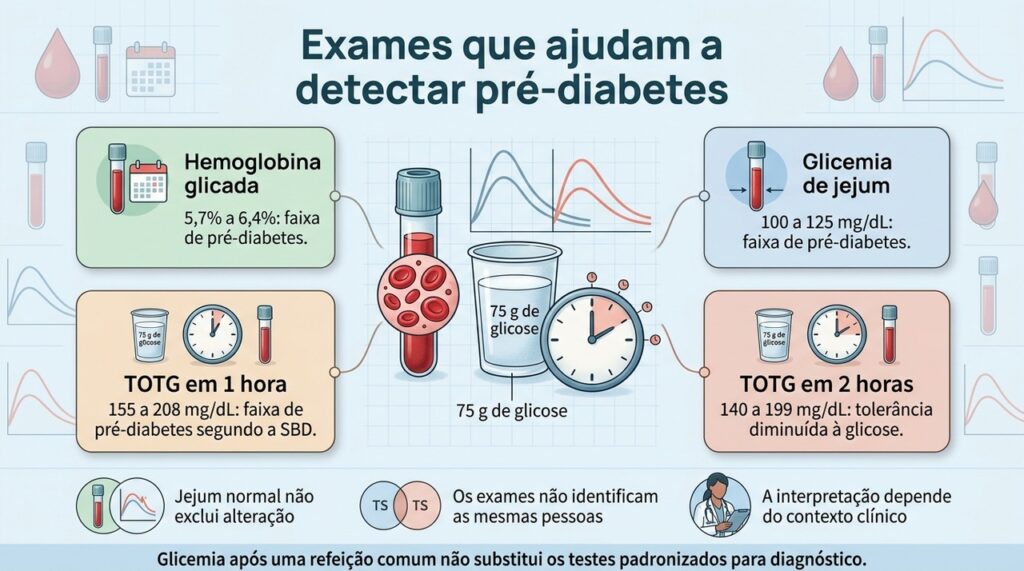 HbA1c, glicemia de jejum e TOTG avaliam aspectos diferentes do metabolismo da glicose e podem gerar resultados discordantes.