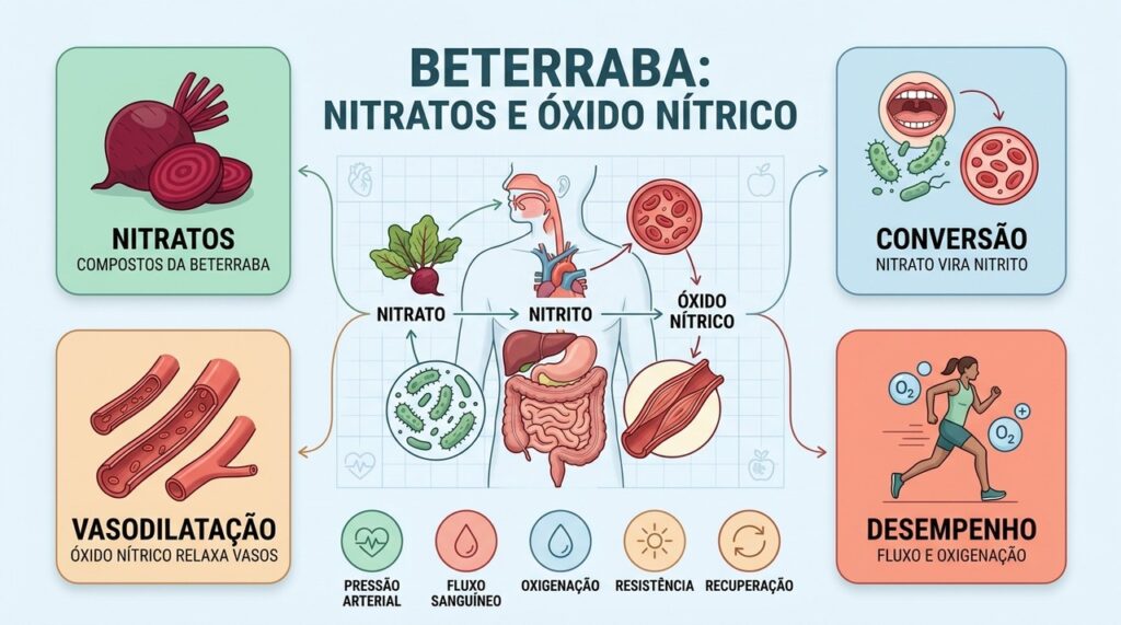 Nitratos, nitritos e óxido nítrico formam uma cadeia ligada ao fluxo sanguíneo.