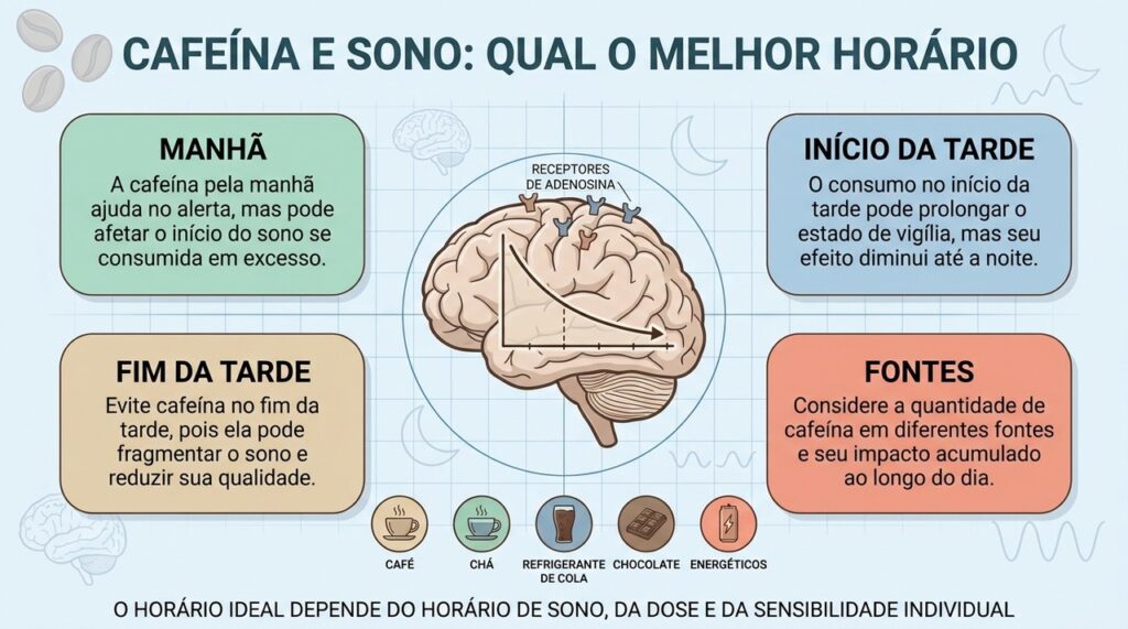 Quanto mais tarde a cafeína é consumida, maior pode ser seu impacto no descanso.