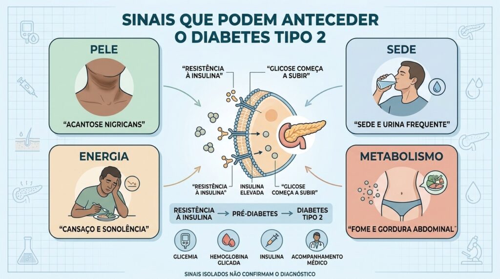 Pele, sede, energia e metabolismo podem revelar resistência à insulina precocemente.