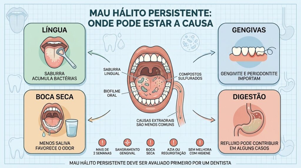 A maioria dos casos começa na boca, mas sintomas digestivos também podem merecer investigação.