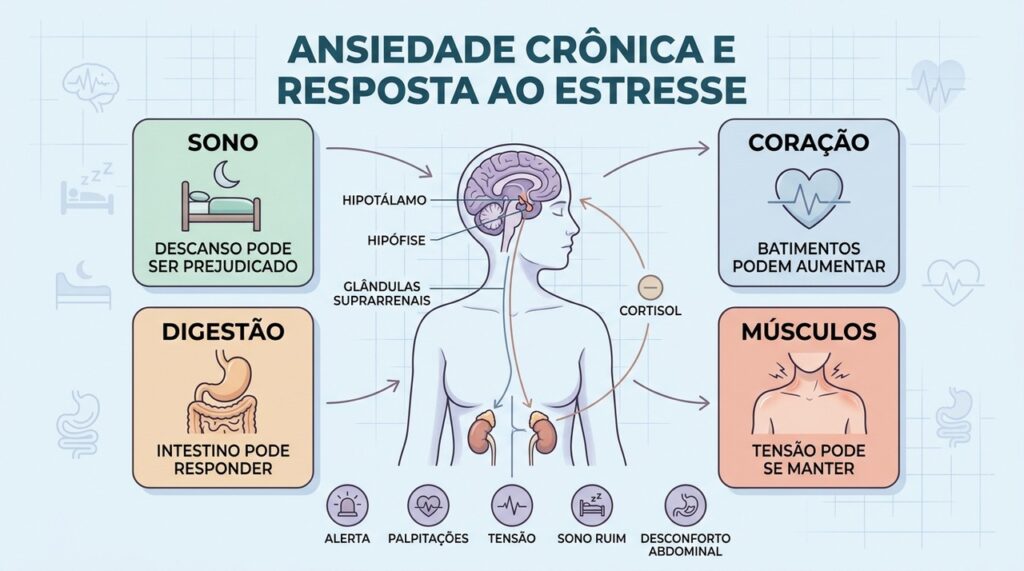 Sono, coração, digestão e músculos podem responder ao estresse prolongado.