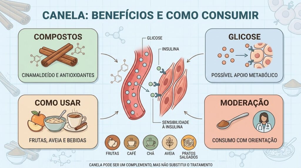 Compostos bioativos, glicose, formas de consumo e moderação resumem o uso da canela.