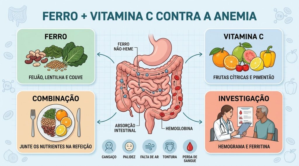 Ferro, vitamina C e investigação médica são fundamentais para compreender e cuidar da anemia.