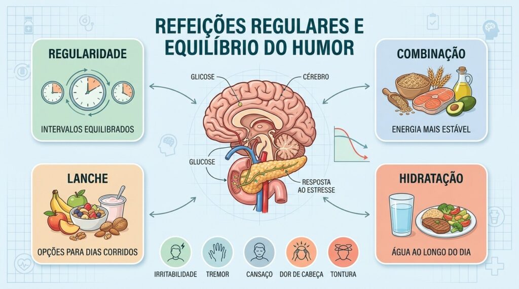 Regularidade, combinação de nutrientes e hidratação ajudam a sustentar energia e equilíbrio emocional.