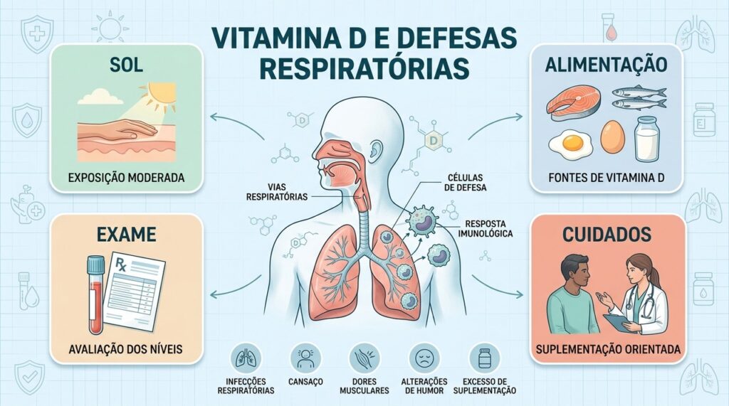 Quatro cuidados ajudam a manter vitamina D adequada e apoiar a imunidade respiratória.