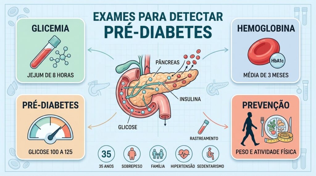 Glicemia e hemoglobina glicada ajudam a identificar pré-diabetes e abrir uma janela para prevenção.