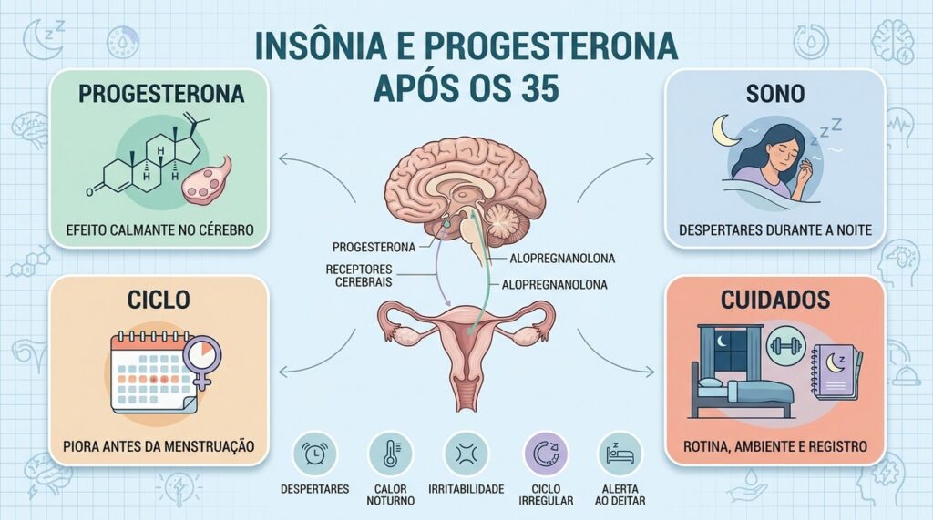 Progesterona, ciclo menstrual, hábitos de sono e sintomas ajudam a investigar a insônia.