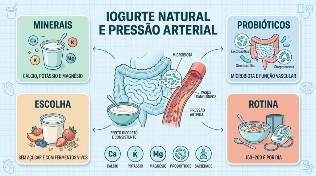 Minerais, probióticos, escolha adequada e regularidade ajudam a integrar iogurte à saúde cardiovascular.