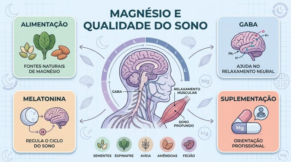 Sementes, folhas verdes e leguminosas fornecem magnésio associado ao relaxamento e descanso.