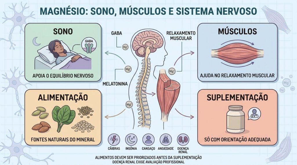 Sono, músculos, alimentação e suplementação resumem os principais cuidados com magnésio.