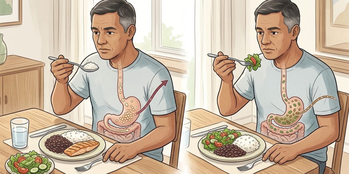 Por que comer a salada antes do arroz faz diferença na glicemia