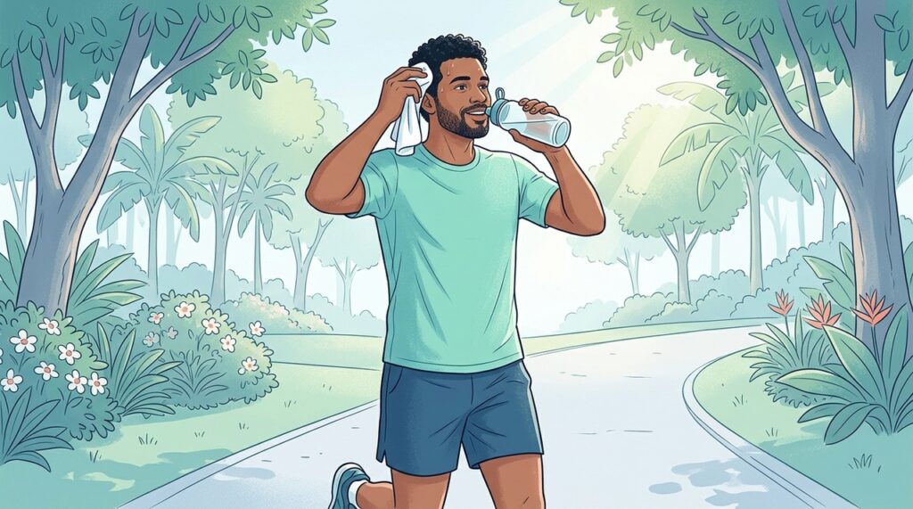 Calor e exercício aumentam perdas de líquidos e exigem atenção extra à hidratação.