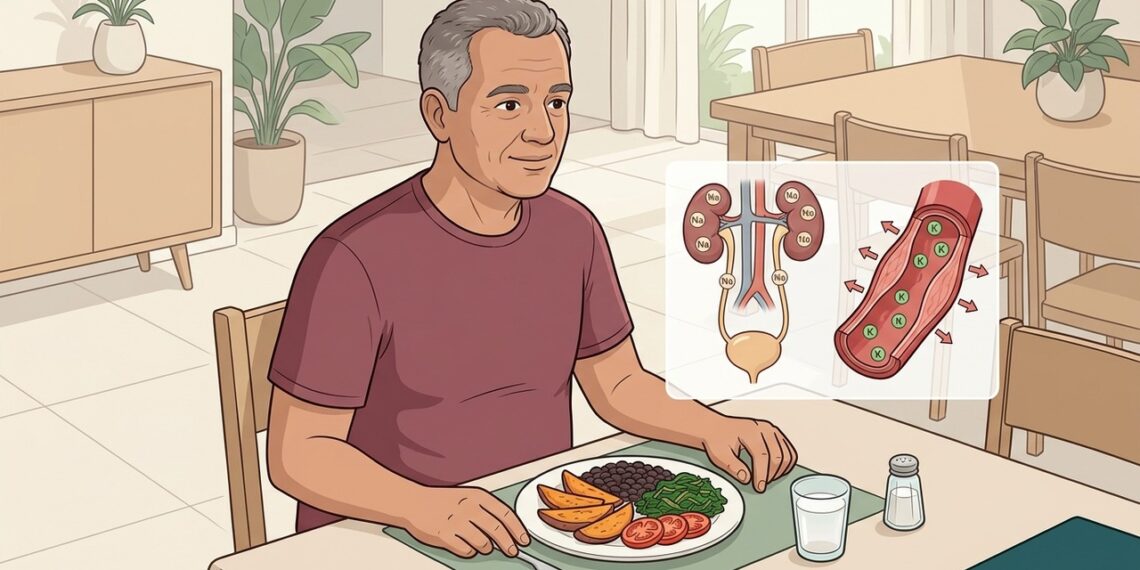 A pressão alta em adultos e idosos não se deve apenas ao consumo de sal, mas também ao baixo consumo de potássio, que ajuda a eliminar o sódio pelos rins