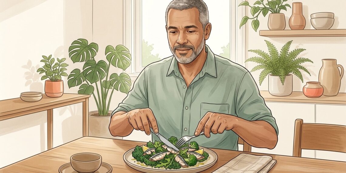 Salada de sardinha com folhas verdes: a receita que especialistas ligam à prevenção da osteoporose