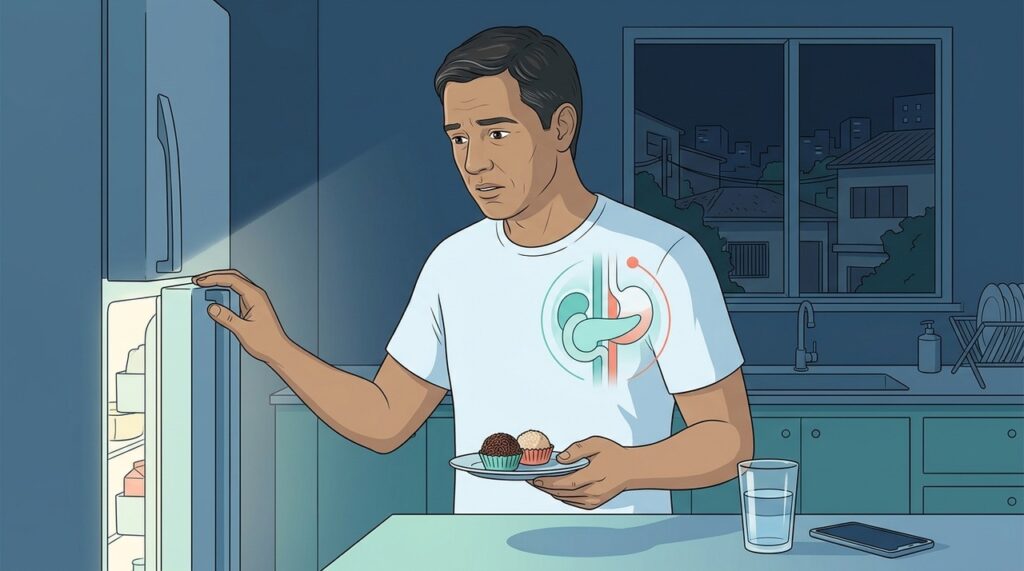 Dormir pouco pode aumentar o apetite e favorecer alterações na sensibilidade à insulina.